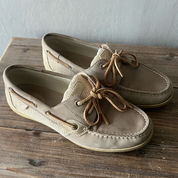 Sperry Shoes - Sperry Tan Topslider Boat Shoes Size 8